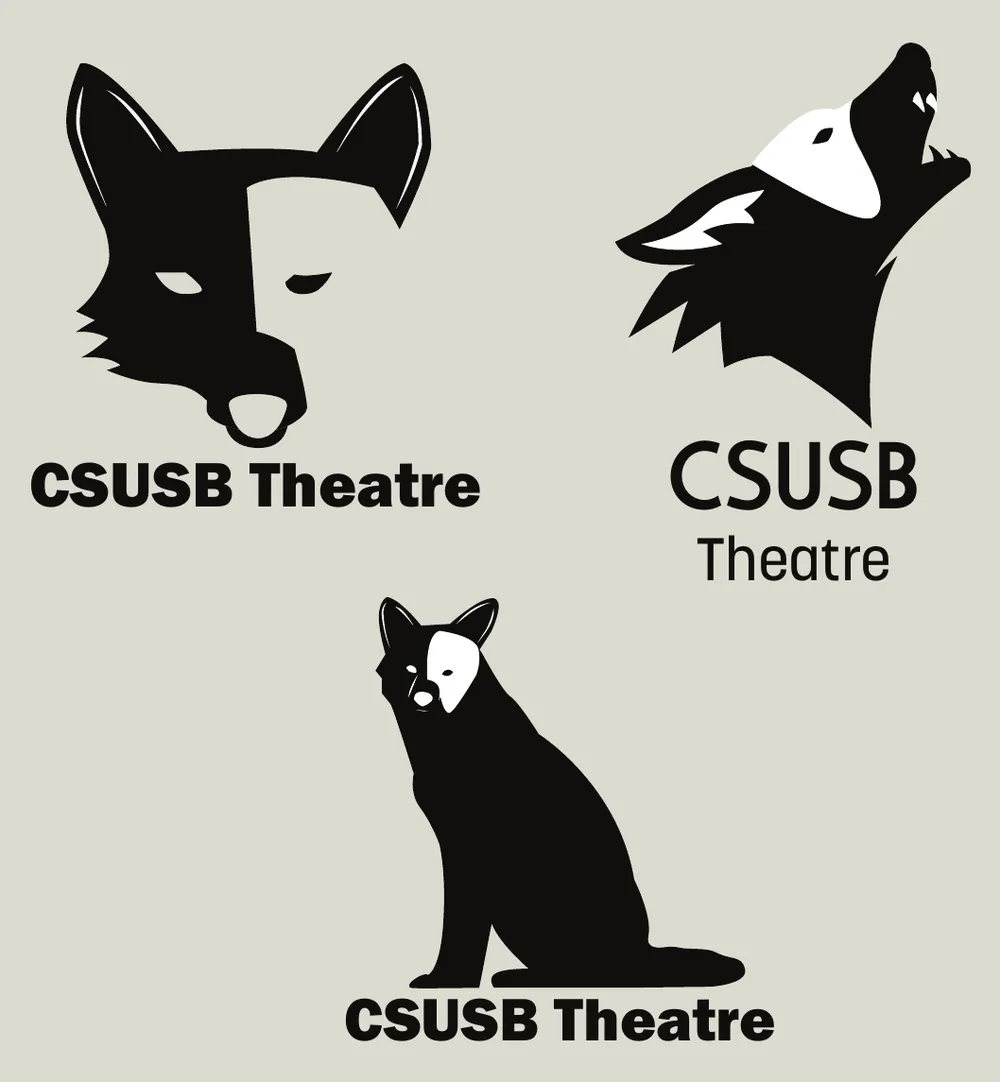 Three digital coyote symbol variations